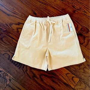 Simply Southern Light yellow corduroy men’s XL Flat Front Shorts with tie NWT